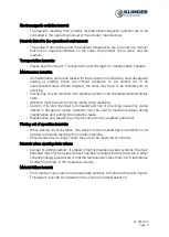 Preview for 8 page of KLINGER BALLOSTAR KHI Standard Operation Manual