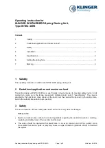 Preview for 1 page of KLINGER INTEC 40KS Operating Instruction