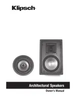 Klipsch ARCHITECTURAL SPEAKERS Owner'S Manual preview