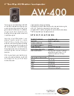 Klipsch AW-400 Specifications предпросмотр