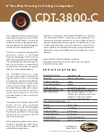 Preview for 1 page of Klipsch CDT-3800-C Specifications