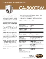 Preview for 1 page of Klipsch Commercial All-Weather Series CA-800TSW Specifications