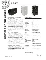 Preview for 1 page of Klipsch CP-4T Specifications