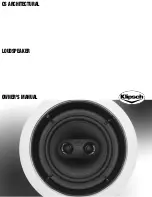 Предварительный просмотр 1 страницы Klipsch CS Architectural Owner'S Manual