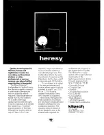 Предварительный просмотр 3 страницы Klipsch Heresy H-700 Instructions