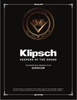 Предварительный просмотр 8 страницы Klipsch HERITAGE La Scala Owner'S Manual