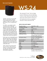 Klipsch Icon WS-24 Specification Sheet предпросмотр