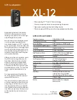 Klipsch Icon XL-12 Specification Sheet предпросмотр