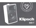 Preview for 1 page of Klipsch KH0-7 Manual