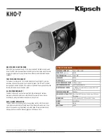 Preview for 5 page of Klipsch KH0-7 Manual