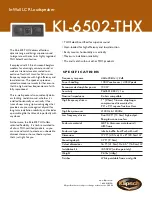 Предварительный просмотр 1 страницы Klipsch KL-6502-THX Specification Sheet