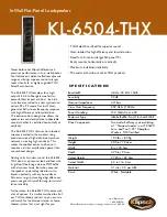 Klipsch KL-6504-THX Specification Sheet предпросмотр