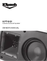 Предварительный просмотр 1 страницы Klipsch KPT-801 Owner'S Manual