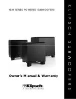 Preview for 2 page of Klipsch KSW-10 Owner'S Manual & Warranty