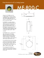 Klipsch ME-800-C Specification Sheet preview