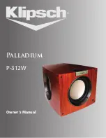 Предварительный просмотр 1 страницы Klipsch Palladium P-312W Owner'S Manual