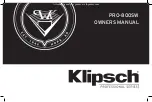 Preview for 1 page of Klipsch PRO-800SW Owner'S Manual