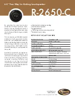 Предварительный просмотр 1 страницы Klipsch R-2650-C Specifications