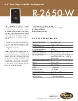 Preview for 1 page of Klipsch R-2650-W Specifications