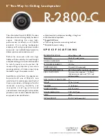 Preview for 1 page of Klipsch R-2800-C Specifications