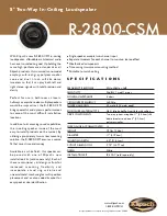 Klipsch R-2800-CSM Specifications предпросмотр