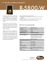 Preview for 1 page of Klipsch R-5800-W Specifications