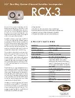 Klipsch RCX-3 Specifications предпросмотр