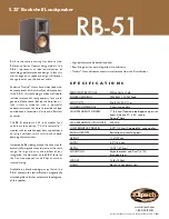 Preview for 1 page of Klipsch Reference RB-51 Specifications