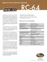 Klipsch Reference RC-64 Specifications preview