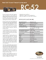 Klipsch Reference Series RC-52 Specification Sheet preview