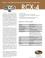 Klipsch Reference Series RCX-4 Specifications предпросмотр