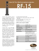 Preview for 1 page of Klipsch Reference Series RF-15 Specifications