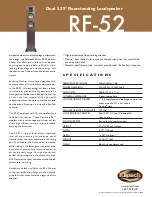 Предварительный просмотр 1 страницы Klipsch Reference Series RF-52 II Specifications