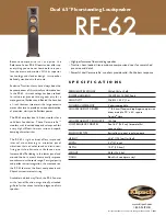 Preview for 1 page of Klipsch Reference Series RF-62 II Specification Sheet