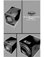 Klipsch Reference Series RW-12d Owner'S Manual preview