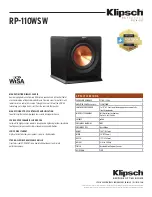 Предварительный просмотр 34 страницы Klipsch RP-110WSW User Manual