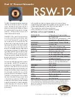 Предварительный просмотр 1 страницы Klipsch RSW-12 Specifications