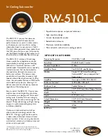 Preview for 1 page of Klipsch RW-5101-C Specifications