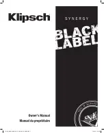 Preview for 1 page of Klipsch Synergy BLACK LABEL Owner'S Manual