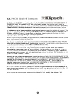 Предварительный просмотр 10 страницы Klipsch Synergy KSF C5 Owner'S Manual & Warranty