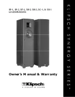 Предварительный просмотр 2 страницы Klipsch Synergy SB-2 Owner'S Manual & Warranty