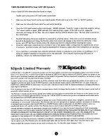 Предварительный просмотр 12 страницы Klipsch Synergy Series KSP-400 Owner'S Manual & Warranty