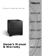 Preview for 2 page of Klipsch Synergy Series KSW-100 Owner'S Manual & Warranty