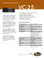 Klipsch VC-25 Specifications предпросмотр