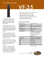 Предварительный просмотр 1 страницы Klipsch VF-35 Specifications