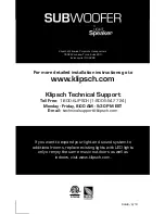 Preview for 20 page of Klipsch W60200 Owner'S Manual