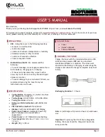 Предварительный просмотр 1 страницы KLIQ Rechargeable Ecotuner User Manual