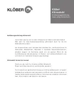 Preview for 1 page of Klöber Klimastuhl Operating Instructions Manual