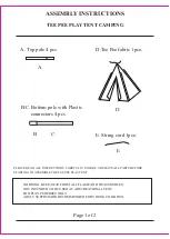 Preview for 1 page of KMART TEE PEE PLAY TENT CAMPING Assembly Instructions