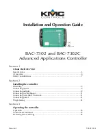 Preview for 1 page of KMC Controls BAC-7302 Installation And Operation Manual